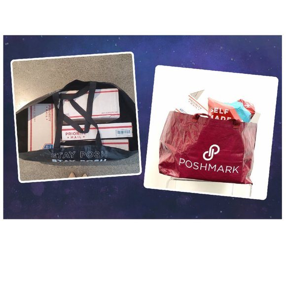 TWO Brand New Poshmark Oversized Double Handle Tote bags - Picture 10 of 14